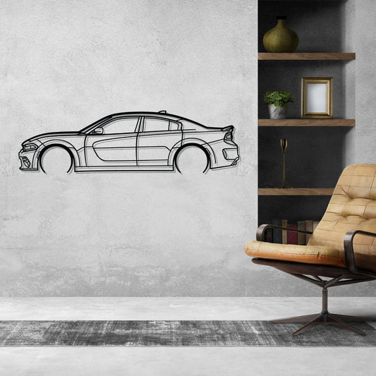 Charger Widebody 2022 Metal Wall Art Car Silhouette | Personalized Car Gift For Men - PixelGears