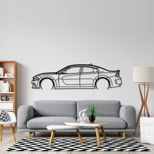 Charger Widebody 2022 Metal Wall Art Car Silhouette | Personalized Car Gift For Men - PixelGears