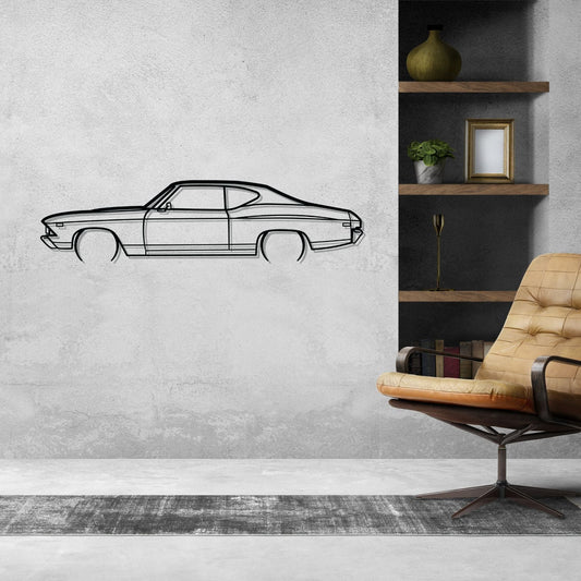 Chevrolet Chevelle SS 1969 Metal Wall Art Car Silhouette | Personalized Car Gift For Men - PixelGears