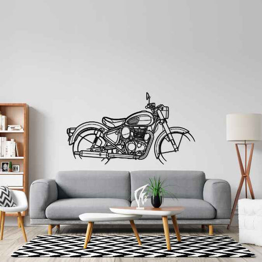 Classic 350 2023 Metal Wall Art Bike Silhouettes | Wall Decor | Gift For Men - Pixelgears
