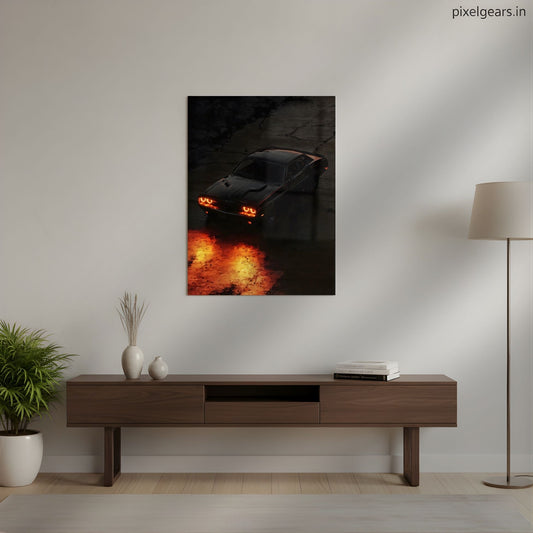 Classic Muscle Car Burn Metal Poster | Aesthetic Pop Art Wall Decor & Painting