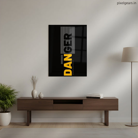Danger Metal Poster | Aesthetic Pop Art Wall Decor & Painting