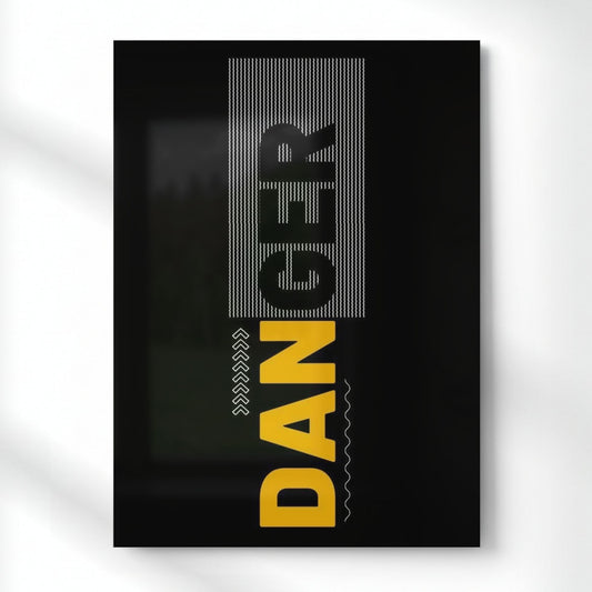 Danger Metal Poster | Aesthetic Pop Art Wall Decor & Painting