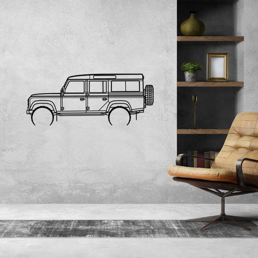 Defender 110 1992 Metal Wall Art Car Silhouette | Personalized Car Gift For Men - PixelGears