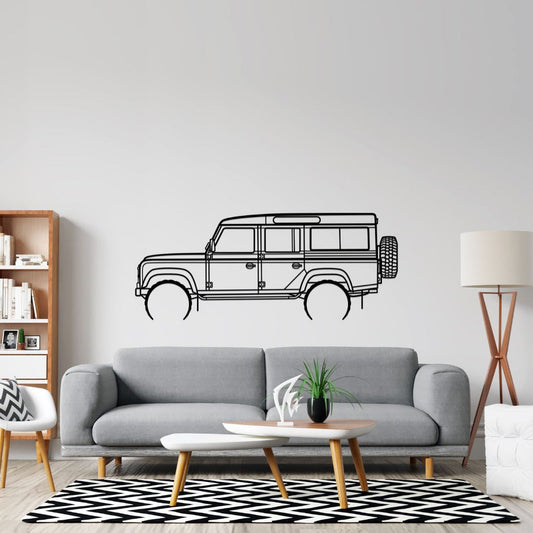 Defender 110 1992 Metal Wall Art Car Silhouette | Personalized Car Gift For Men - PixelGears
