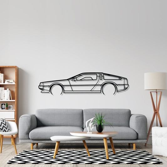 DeLorean Metal Wall Art Car Silhouette | Personalized Car Gift For Men - PixelGears