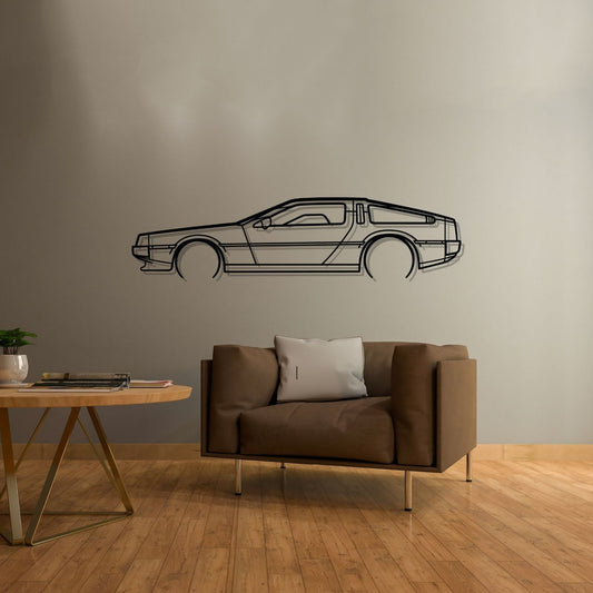 DeLorean Metal Wall Art Car Silhouette | Personalized Car Gift For Men - PixelGears