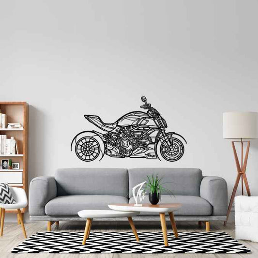 Diavel 1260 Silhouette Metal Wall Art Bike Silhouettes | Wall Decor | Gift For Men - Pixelgears