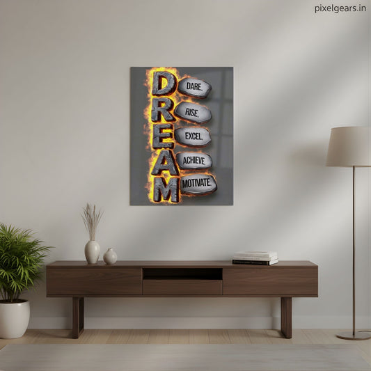 Dream Motivate Metal Poster | Aesthetic Pop Art Wall Decor & Painting