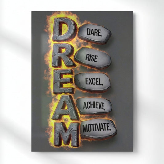 Dream Motivate Metal Poster | Aesthetic Pop Art Wall Decor & Painting