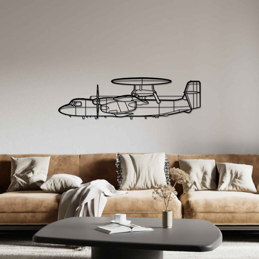 E-2D Hawkeye Silhouette Metal Gun Silhouette Wall Art