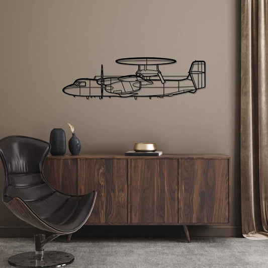 E-2D Hawkeye Silhouette Metal Gun Silhouette Wall Art