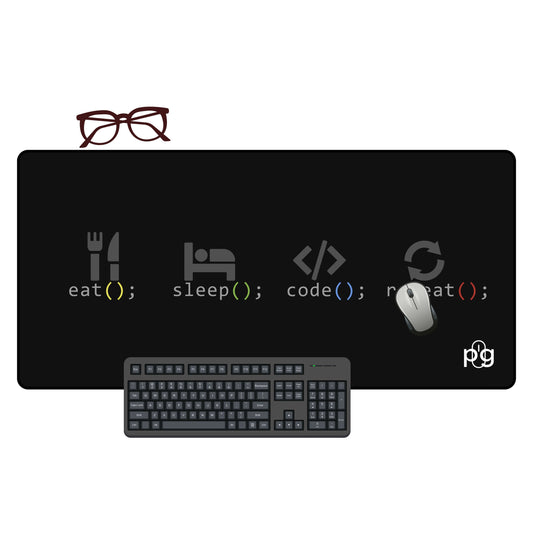 Eat Sleep Code Repeat Programmer Quotes - XXL and XXXXL Mouse Pad - PixelGears