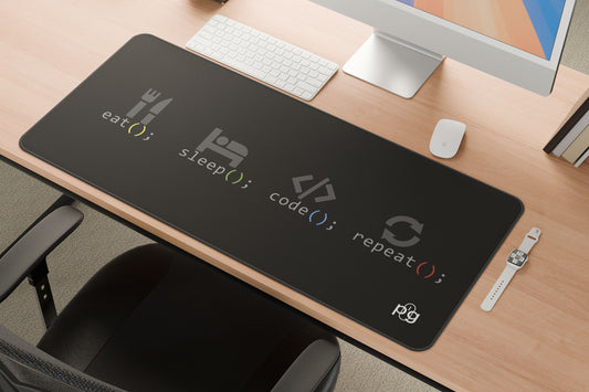 Eat Sleep Code Repeat Programmer Quotes - XXL and XXXXL Mouse Pad - PixelGears