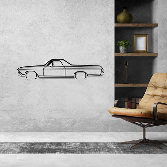 Plymouth El Camino 1969 Metal Wall Art Car Silhouette | Personalized Car Gift For Men - PixelGears