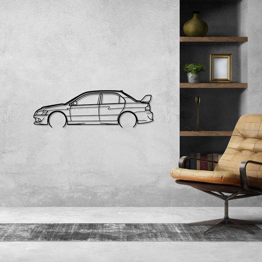 Mitsubishi Lancer Evolution IX 2007 Metal Wall Art Car Silhouette | Personalized Car Gift For Men - PixelGears