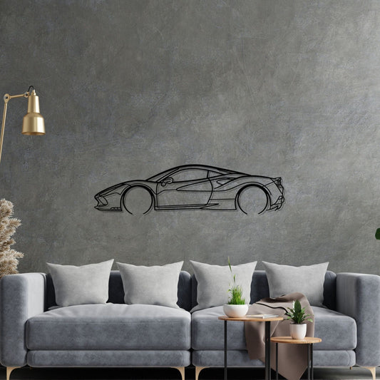 Ferrari F8 Tributot Metal Wall Art Car Silhouette | Personalized Car Gift For Men - PixelGears