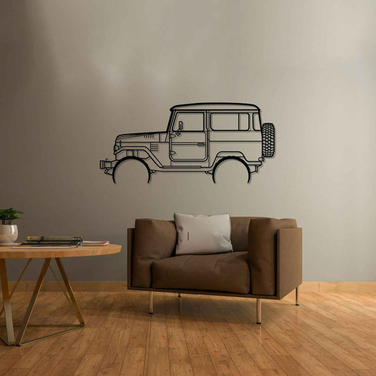 FJ40 1977 Metal Wall Art Car Silhouette | Personalized Car Gift For Men - PixelGears