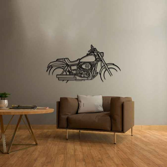 Fatbob 2014 Metal Wall Art Bike Silhouettes | Wall Decor | Gift For Men - Pixelgears