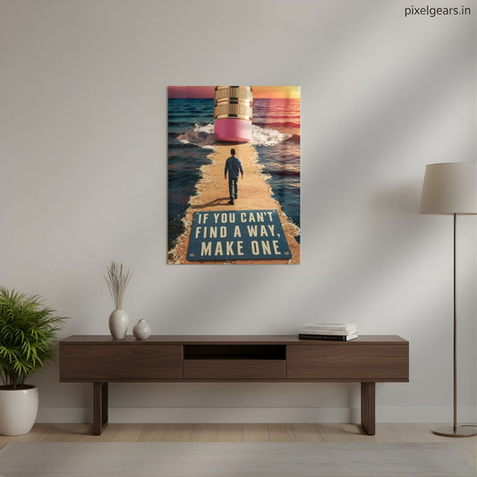 Find a Way – Motivational Metal Poster | Aesthetic Pop Art Wall Decor & Painting