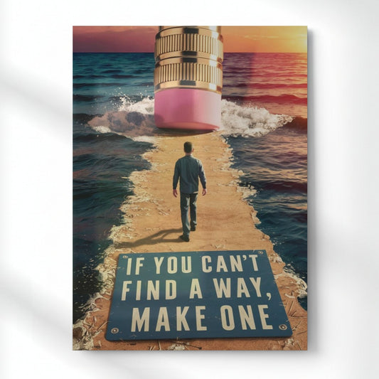 Find a Way – Motivational Metal Poster | Aesthetic Pop Art Wall Decor & Painting