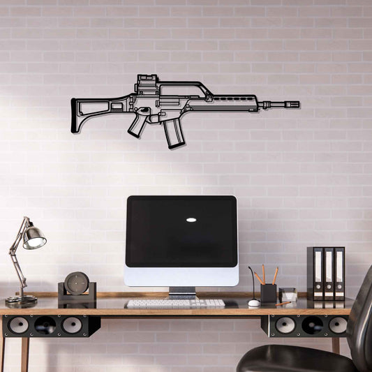 G36 Silhouette    Metal Gun Silhouette Wall Art