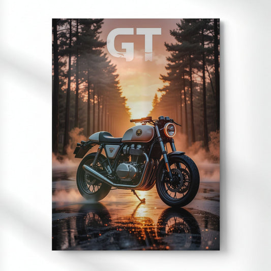 GT: Retro Fog Run Metal Poster | Aesthetic Pop Art Wall Decor & Painting