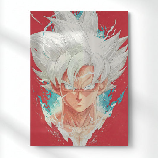 Goku: Silver Surpassing Metal Poster | Aesthetic Pop Art Wall Decor & Painting