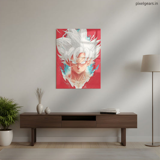 Goku: Silver Surpassing Metal Poster | Aesthetic Pop Art Wall Decor & Painting