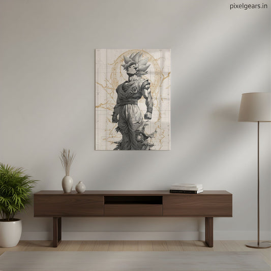 Goku Ultimate Form Metal Poster | Aesthetic Pop Art Wall Decor & Painting