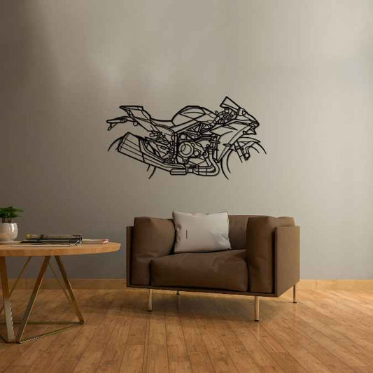 H2 Carbon Metal Wall Art Bike Silhouettes | Wall Decor | Gift For Men - Pixelgears