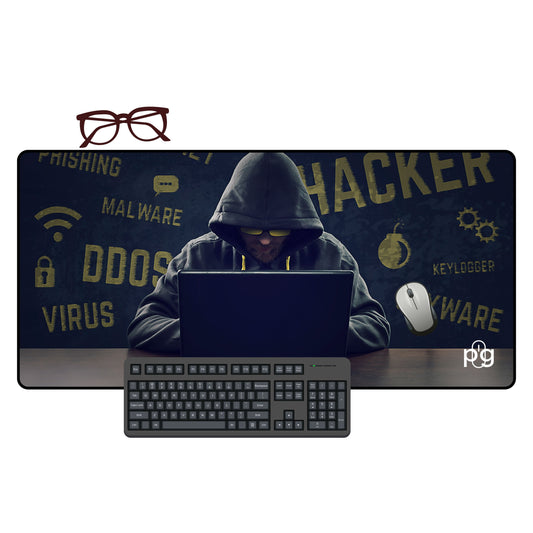 Hacker Laptop Malware Cyber Security - XXL and XXXXL Mouse Pad - PixelGears