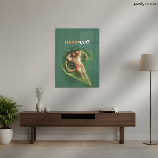 Hanuman – Strength in Serenity Quote Metal Poster | Aesthetic Pop Art Wall Decor & Painting