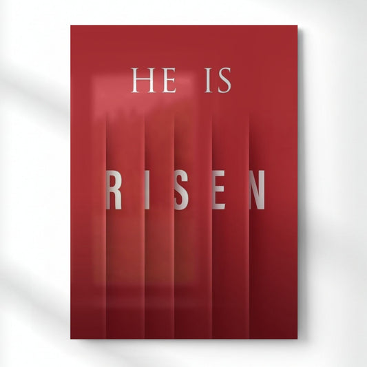 He Is Risen – Minimal Metal Poster | Aesthetic Pop Art Wall Decor & Painting