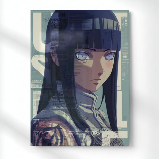 Hinata The Gentle Eye Metal Poster | Aesthetic Pop Art Wall Decor & Painting