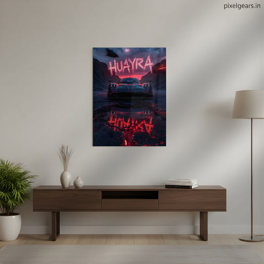 Huayra: Canyon Fire Fury Metal Poster | Aesthetic Pop Art Wall Decor & Painting