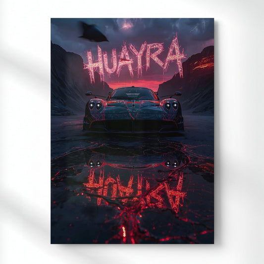 Huayra: Canyon Fire Fury Metal Poster | Aesthetic Pop Art Wall Decor & Painting