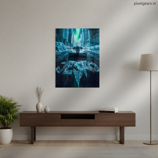 Hypercar's Frozen Throne: Jesko Metal Poster | Aesthetic Pop Art Wall Decor & Painting