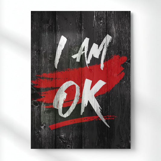 I Am Ok Metal Poster | Aesthetic Pop Art Wall Decor & Painting
