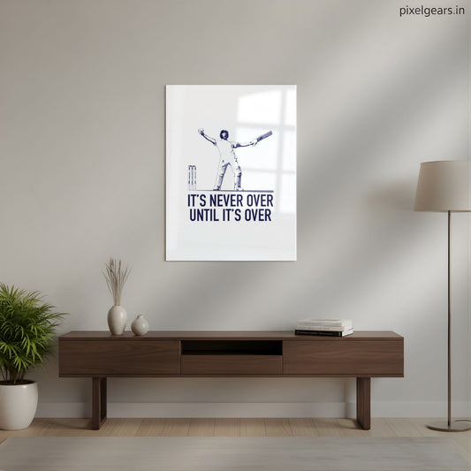 IT’S NEVER OVER UNTIL IT’S OVER Quote Metal Poster | Aesthetic Pop Art Wall Decor & Painting