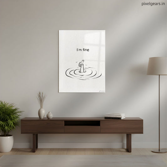 I’m Fine - Survival Quote Metal Poster | Aesthetic Pop Art Wall Decor & Painting