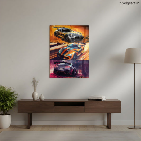 Icons of modern speed Metal Poster | Aesthetic Pop Art Wall Decor & Painting