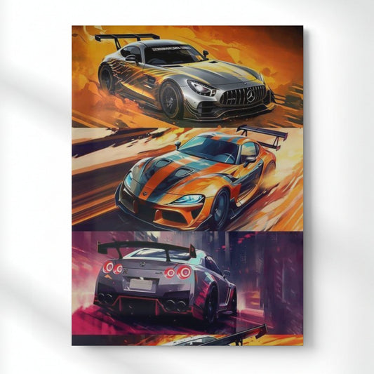 Icons of modern speed Metal Poster | Aesthetic Pop Art Wall Decor & Painting
