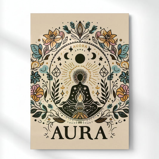 Inner Light Aura Metal Poster | Aesthetic Pop Art Wall Decor & Painting