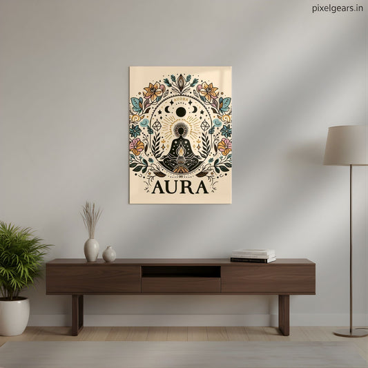 Inner Light Aura Metal Poster | Aesthetic Pop Art Wall Decor & Painting