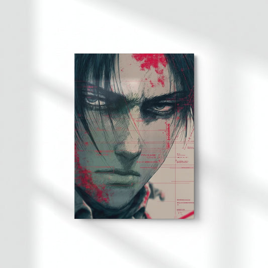 Intense Levi Ackerman Metal Poster | Aesthetic Pop Art Wall Decor & Painting