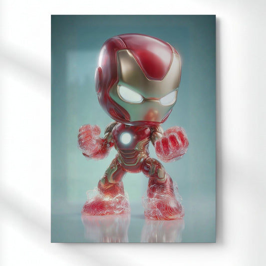 Iron Man Chibi Metal Poster | Aesthetic Pop Art Wall Decor & Painting