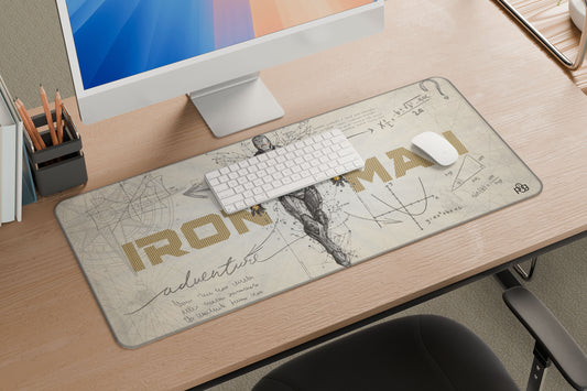 Ironman Gold & Grey LineArt Edition - XXL and XXXXL Mouse Pad - PixelGears