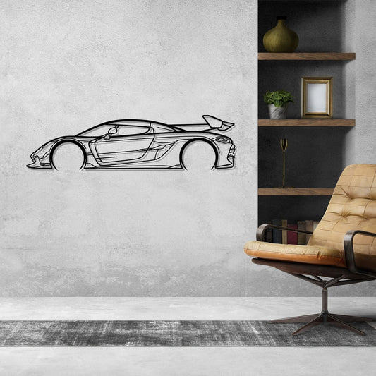 Koenigsegg Jesko 2021 Metal Wall Art Car Silhouette | Personalized Car Gift For Men - PixelGears