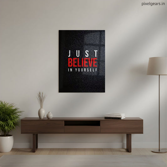 Just Believe In Yourself Metal Poster | Aesthetic Pop Art Wall Decor & Painting